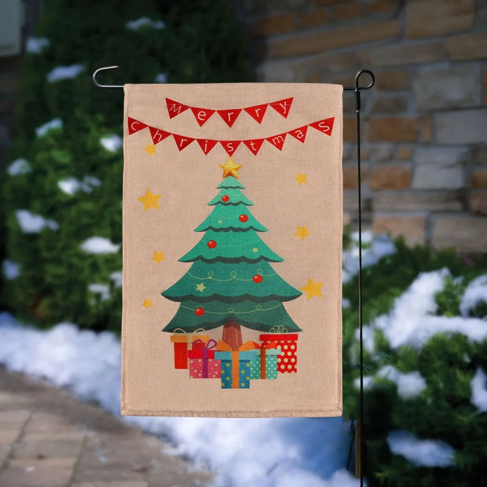 OurWarm DIY Мешковина Рождественский Садовый флаг 12x18 дюймов двухсторонний домашний