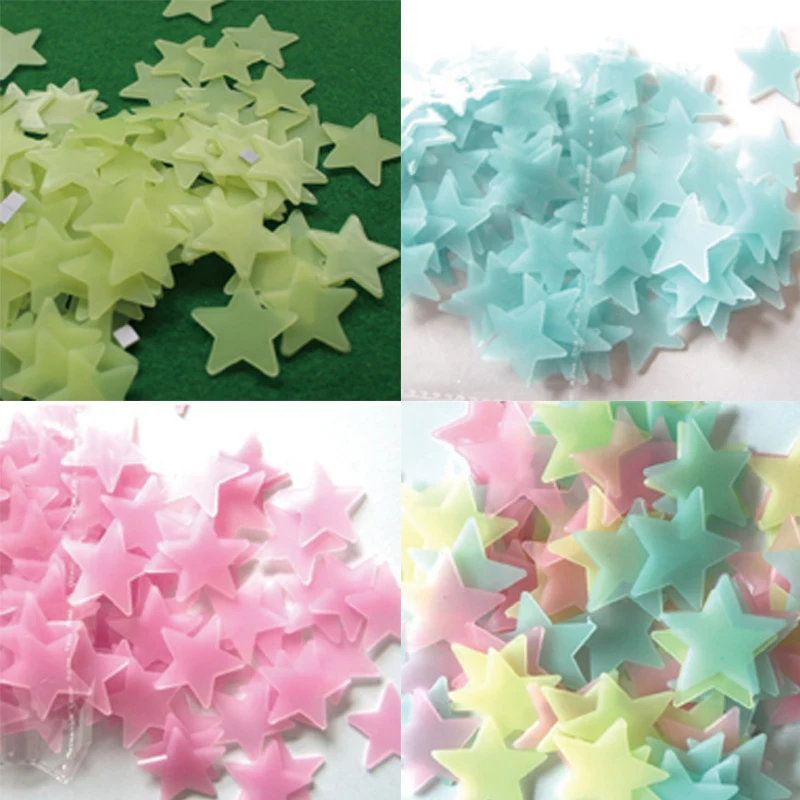 100 шт./упак. светящиеся звезды стены Стикеры s DIY настенные Книги по искусству Home