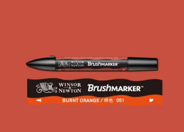 Winsor& Newton кисть Маркер ручки краски на спиртовой основе быстро сохнет красный желтый оранжевый коричневый тон - Цвет: Burnt Orange