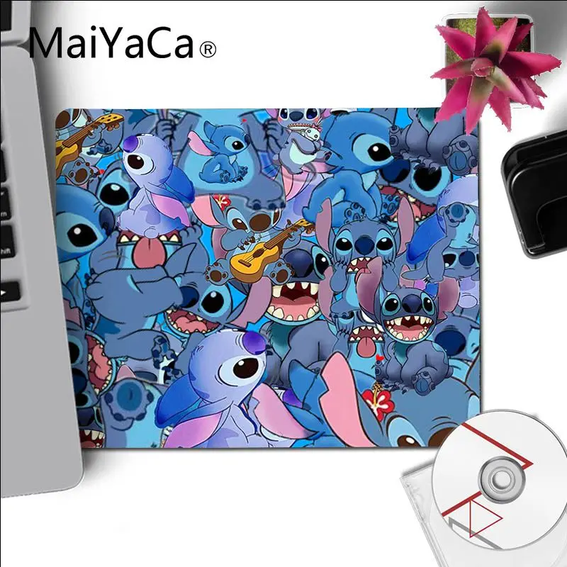 No LockEdge 25x29cm MaiYaCa игровой коврик для мыши Забавный мультяшный Ститч DIY дизайн игровой с узором коврик для мыши большой коврик для мыши ПК компьютерный коврик - Цвет: No LockEdge 25x29cm