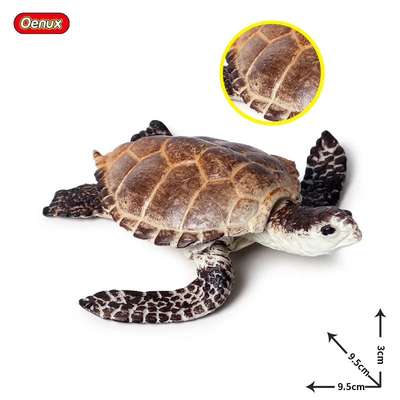 1 piece Oenux Морская жизнь животные Дельфин Краб Акула Модель черепахи экшн-фигурки Океан морской аквариум миниатюрные развивающие игрушки - Цвет: 1 piece