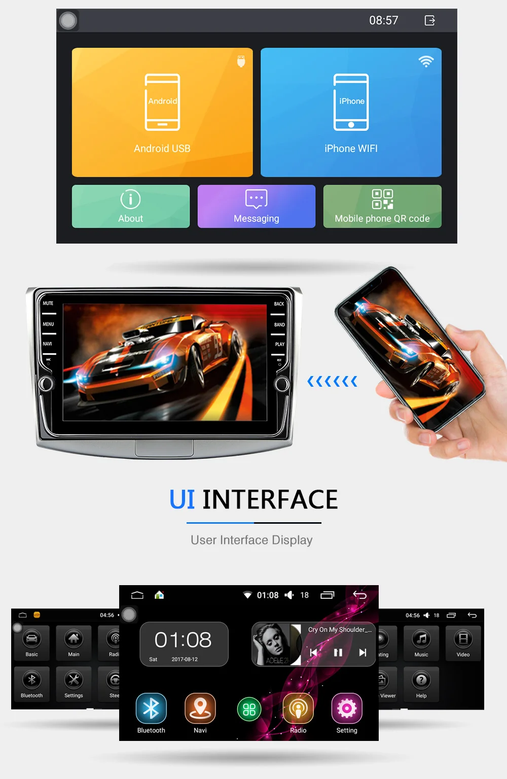 Funrover 2G+32ROM 2 din автомагнитолы For Volkswagen Passat 7 2010- GPS Android 8.0 aвтомагнитола магнитола автомагнитолы Андроид для Фольксваген Пассат 7 B7 аксессуары штатная магнитола автомобильная мультимедиа