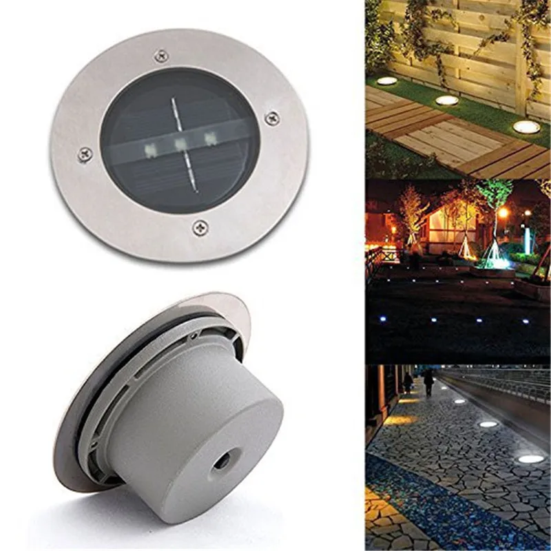 3 светодиода солнечной энергии LED подземный свет наземный сад траектория торшер