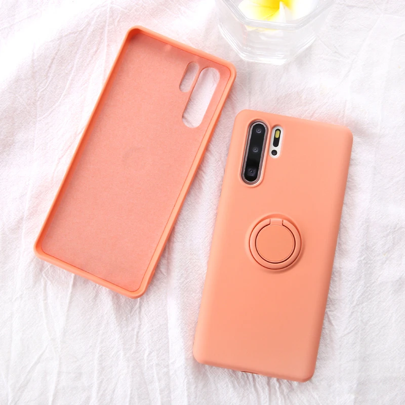 Мягкий силиконовый чехол для huawei P30 Pro P20 mate 20 Lite с металлическим кольцом, резиновый противоударный чехол для задней панели huawei P30Pro чехол P 20 30
