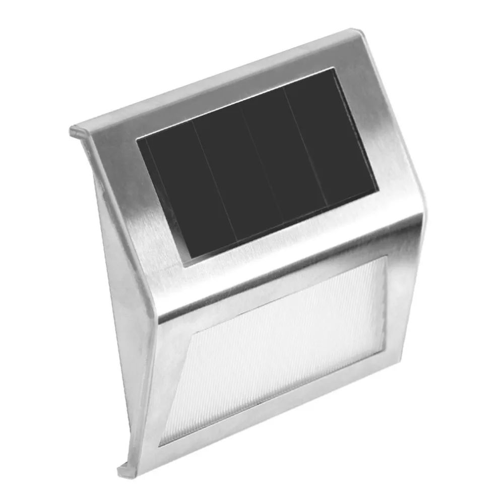 2LED Современная Солнечная настенная лампа из нержавеющей стали датчик света