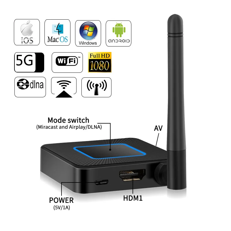 AV + HDMI 2 4G & 5g Wifi Дисплей Dongle Q4 беспроводной адаптер для зеркального отображения