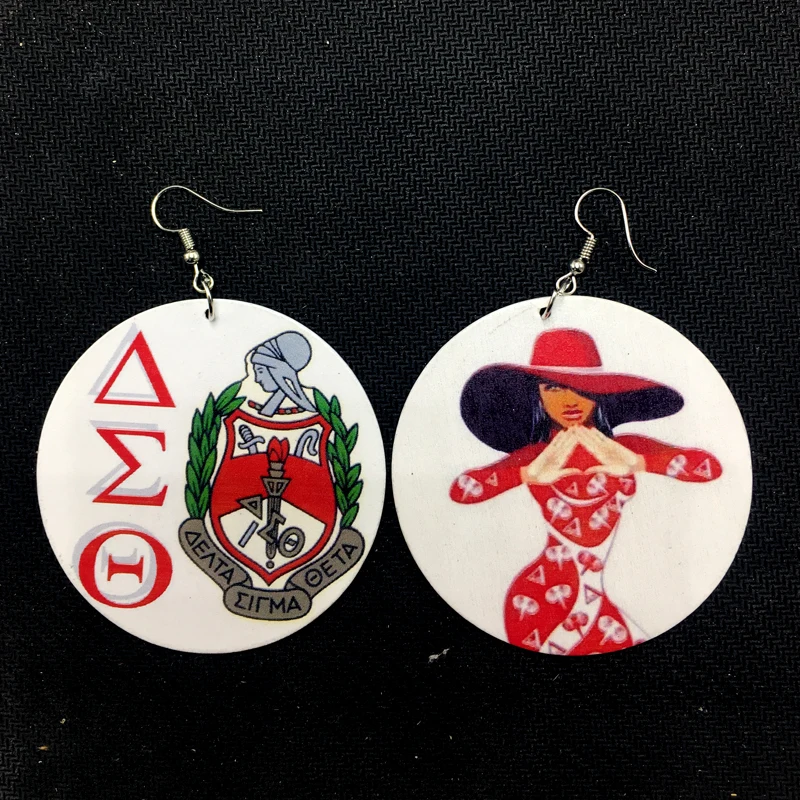 Деревянные серьги DST с принтом|earrings earring|earrings woodearring lot |