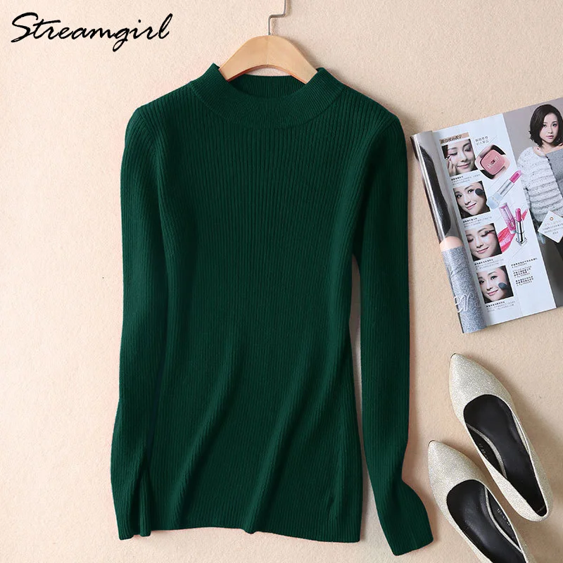 Dark green Streamgirl, водолазка, женский свитер, кашемир, Inverno, женские зимние свитера и пуловеры, шерстяной свитер, водолазка для женщин - Цвет: Dark green