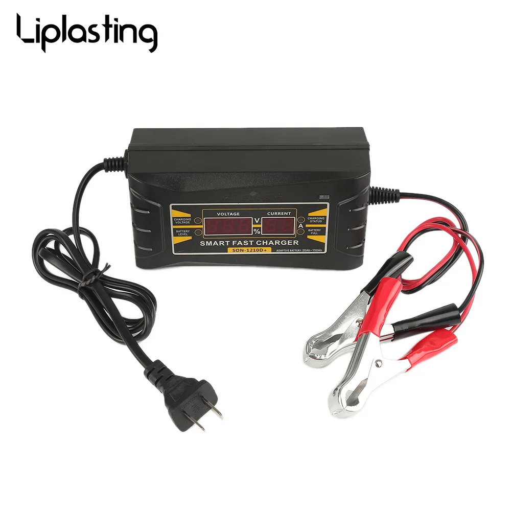 Liplasting  Car Battery Charger 110V/220V To 12V 6A 10A Smart Fast Power Charging For Wet Dry Lead Acid Digital LED Display