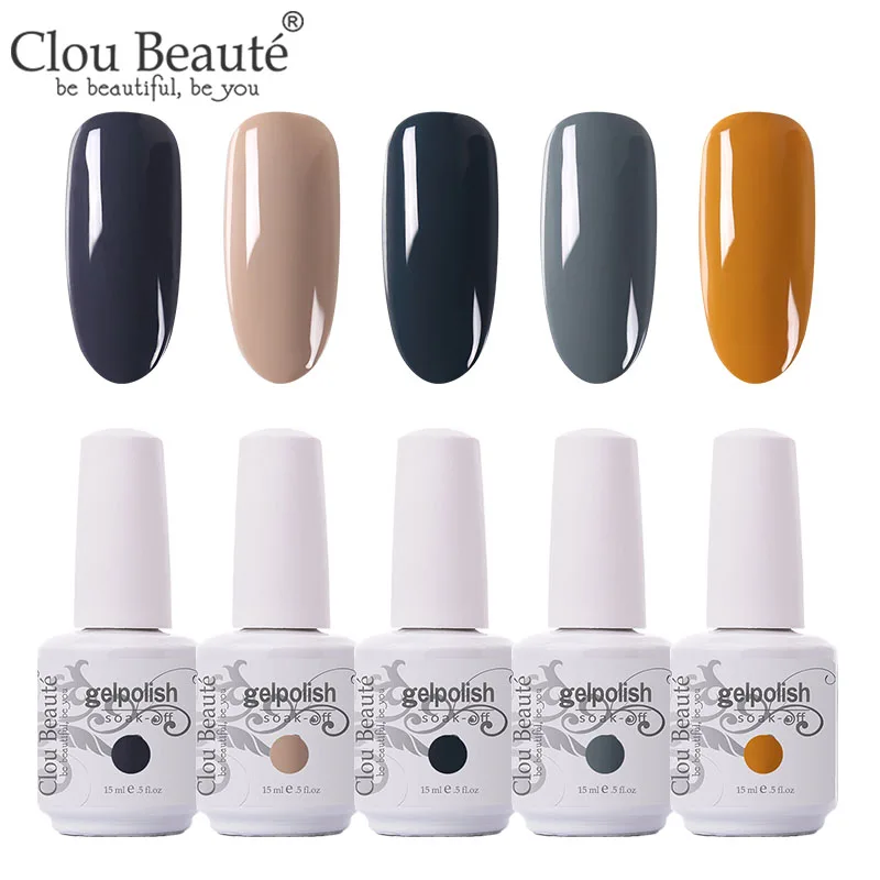 Clou Beaute 5 шт./лот УФ гель лак для ногтей Набор для маникюра геллак Полупостоянный гибридный дизайн ногтей УФ-гель для ногтей - Цвет: 5pcs-15ml-ZH24