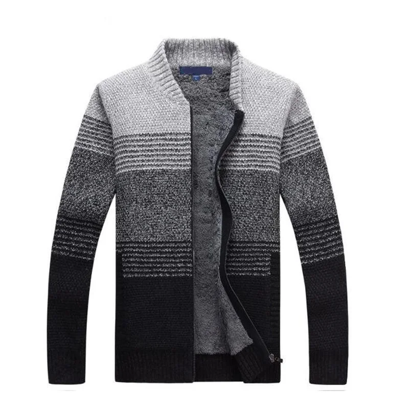 Men Sweaters With Brushed Men's Thick Sweater Male Knit Coat Tops Warm Long Sleeve Casual Waistcoat