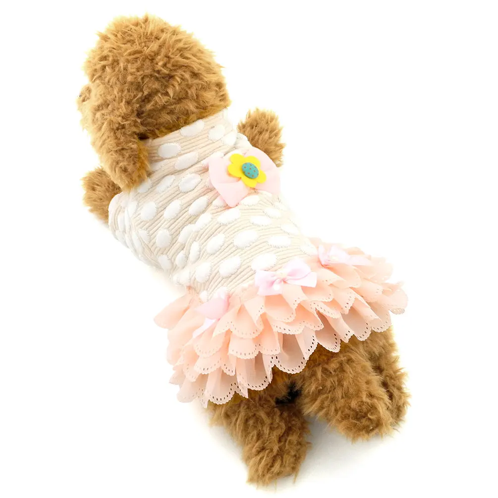 2017 платье пачка с собачкой юбка в горошек кружевным бантом пуловер зимняя