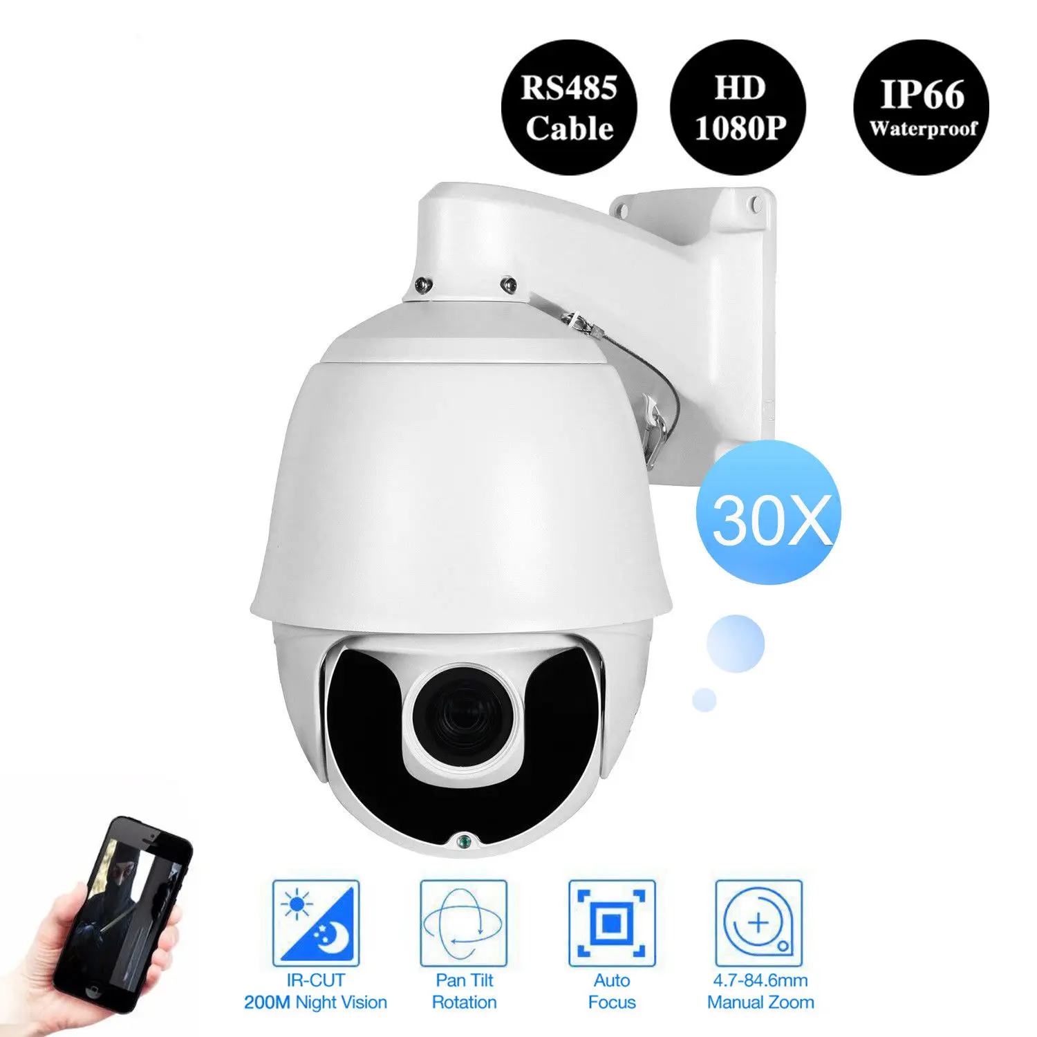 AHD TVI 1080P высокоскоростная Купольная PTZ камера 30X ZOOM 2.0MP наружная наблюдения|Камеры