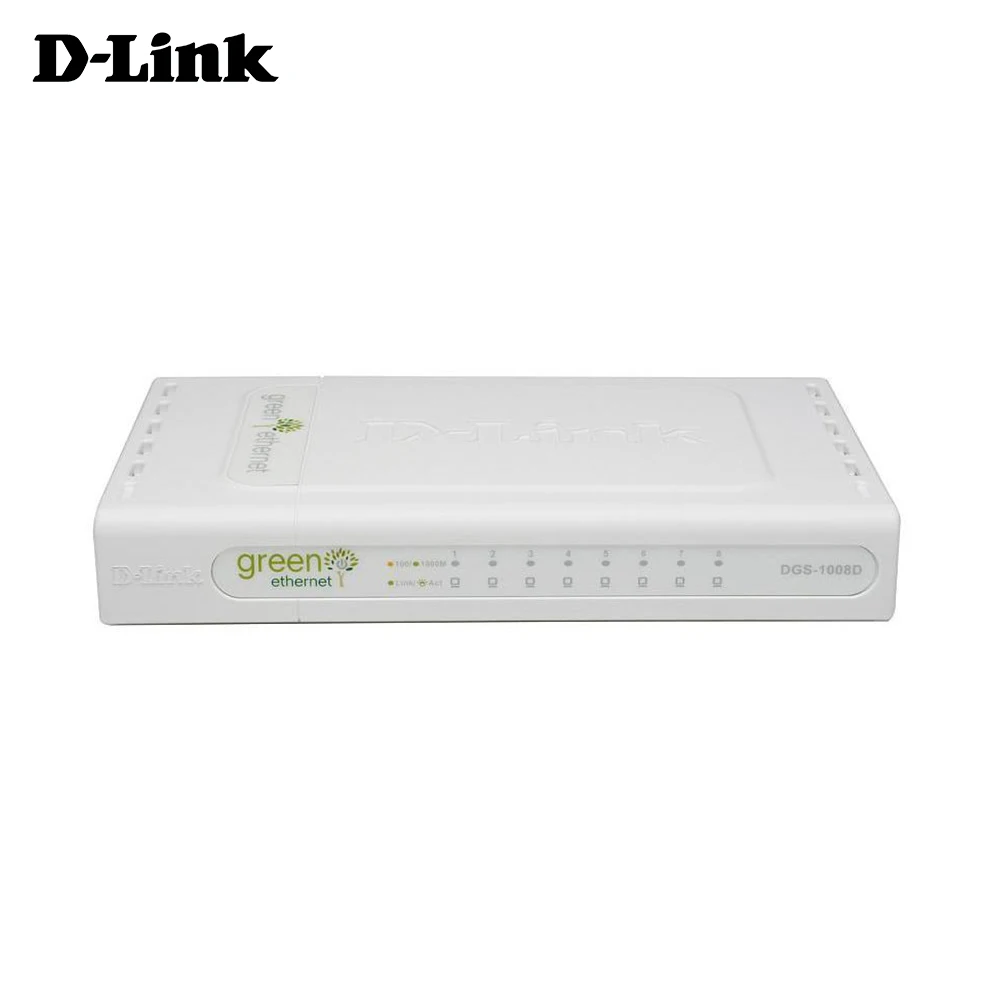 D-Link Dgs-1008d 8-портовый коммутатор Gigabit 1000 Базовая футболка дуплексный режим белого