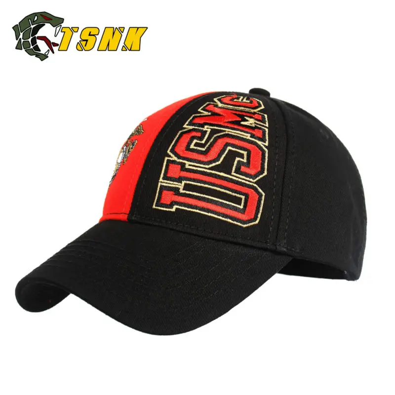 TSNK хлопковая тактическая Кепка с вышивкой USMC/MARINES Snapback шапки для бега мужчин и