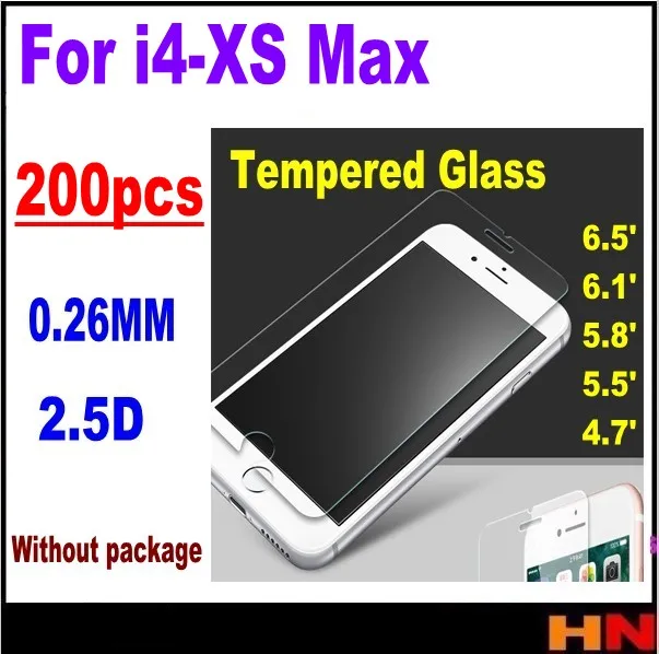 200 шт. для iPhone X XS MAX 4S 5 5S 6 6s plus 7 8 защитная пленка из закаленного стекла 2.5D без