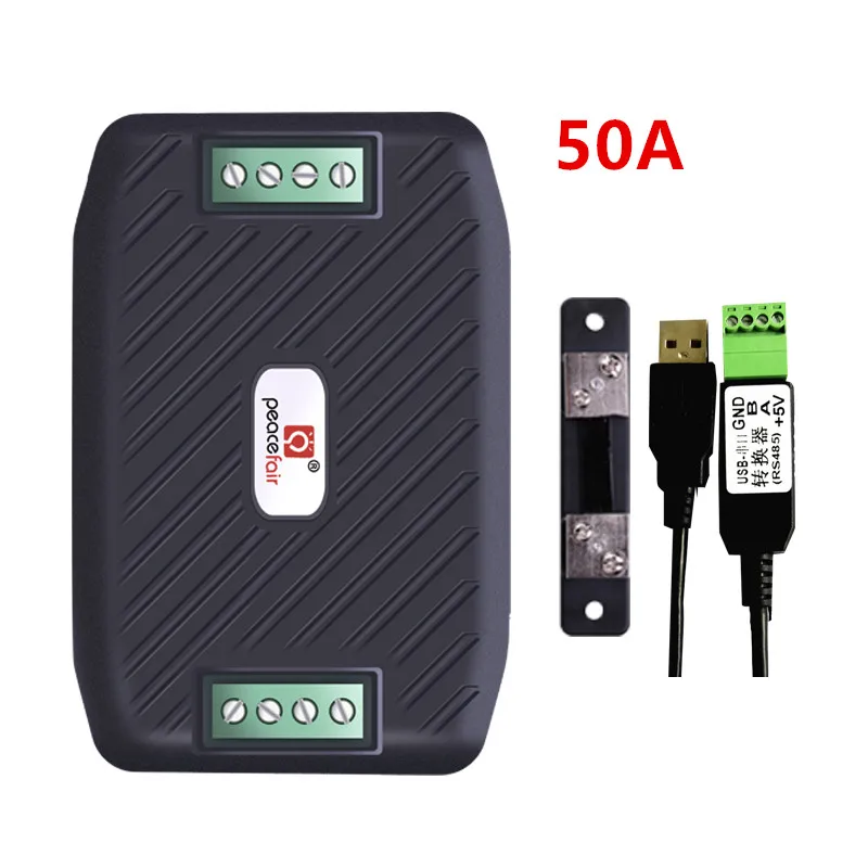 50A Shunt and USB Peacefair новейший PZEM-017 постоянного тока 0-300 В Вольтметр Амперметр RS485 Modbus Напряжение Ток Мощность счетчик энергии Электрический Ватт метр - Цвет: 50A Shunt and USB