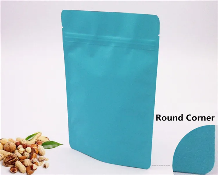 50pcs Stand up Matt Blue Aluminum Foil Food Ziplock Bag Doypack Coffee Tea Package Fidget Spinner Toys | Дом и сад