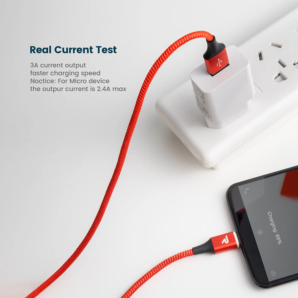 RAMPOW 2 in 1 Magnetic USB Cable QC 3.0 Fast Charging Micro Type C Magnet Connector Charger For Samsung/Xiaomi | Мобильные телефоны