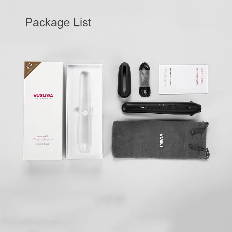 Xiaomi Yueli, выпрямитель для волос, 2500 мА/ч, аккумулятор, внешний аккумулятор, светодиодный, для ухода за волосами, беспроводной, Мини, портативный, для завивки волос, для девочек, для путешествий, дома