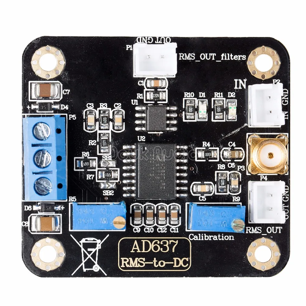 Плата преобразователя AD637 RMS в DC модуль обнаружения сигнала/данных/пикового