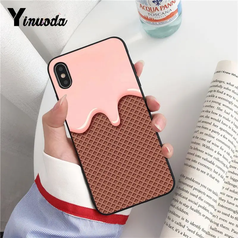 Yinuoda чехол с шоколадным дизайном черный мягкий для телефона iPhone 8 7 6 6S Plus 5 5S SE XR X XS
