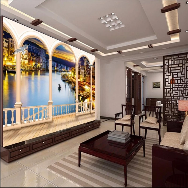 

beibehang city Venice building door night simple Custom photo wallpaper for living room sofa background 3d wall mural wall paper