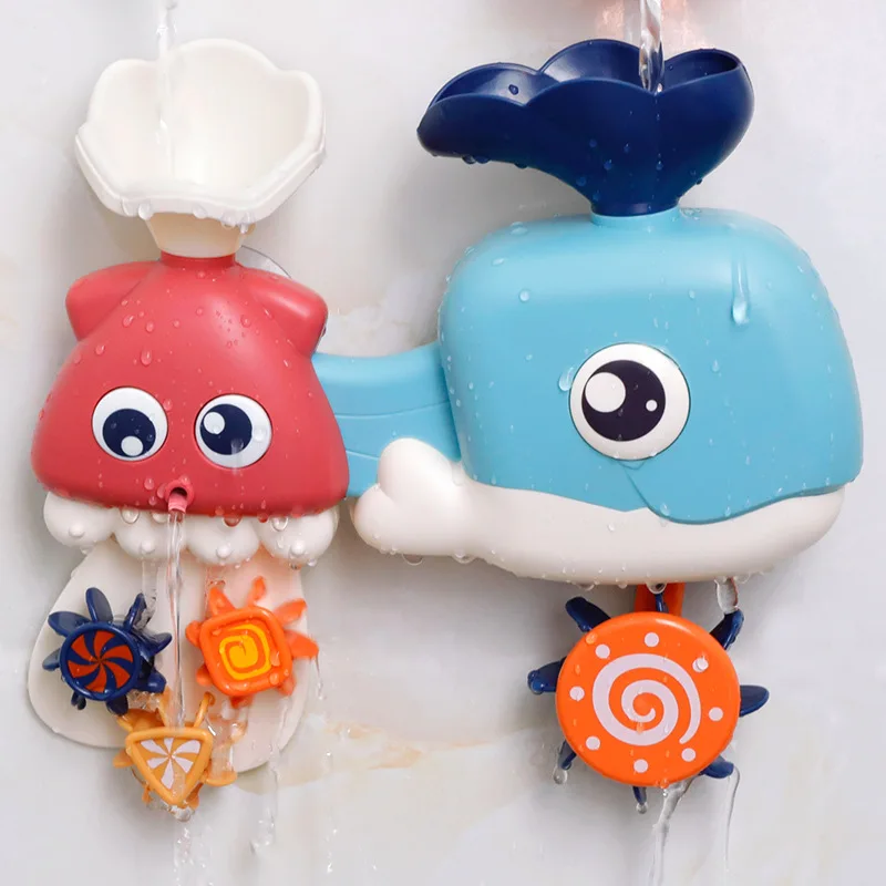 

Dropship Summer Bath Toy for Children Water Fun Play Spray Whale Waterwheel Toys for Kids Bathroom Tub Shower Toys for Children