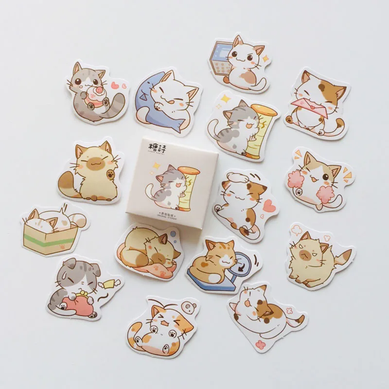 

45 pcs /Pack Kawaii Cats Mini Stickers Marker of Page DIY Decorative Sealing Paste Stick Label School Office Supply