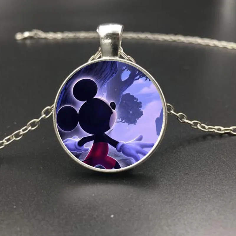 Прекрасный мультфильм Утка Розовый Мышь Кролик Луна Картина Стекло Цепи