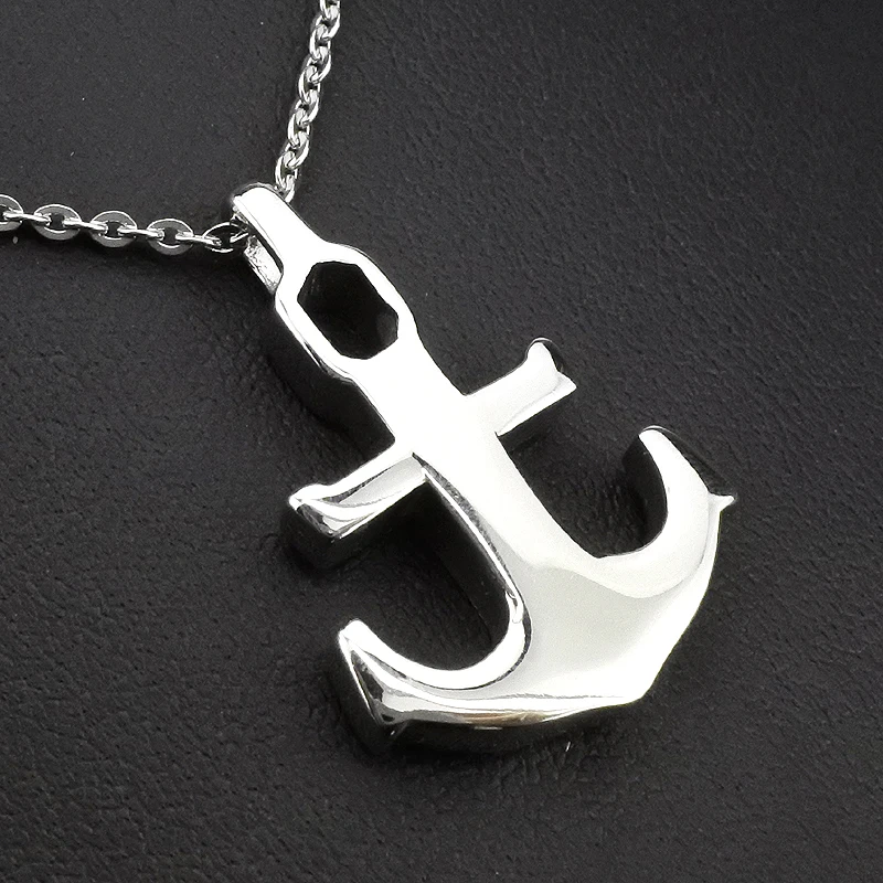 AMUMIU модное ювелирное изделие с отполированным якорем кулон из нержавеющей стали