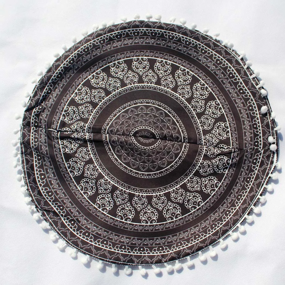 H Gajjar прочные инструменты напольные подушки с индийской мандалой круглый Boho наволочка чехол Цветная текстильная подушка 43*43 см Прямая поставка - Цвет: H