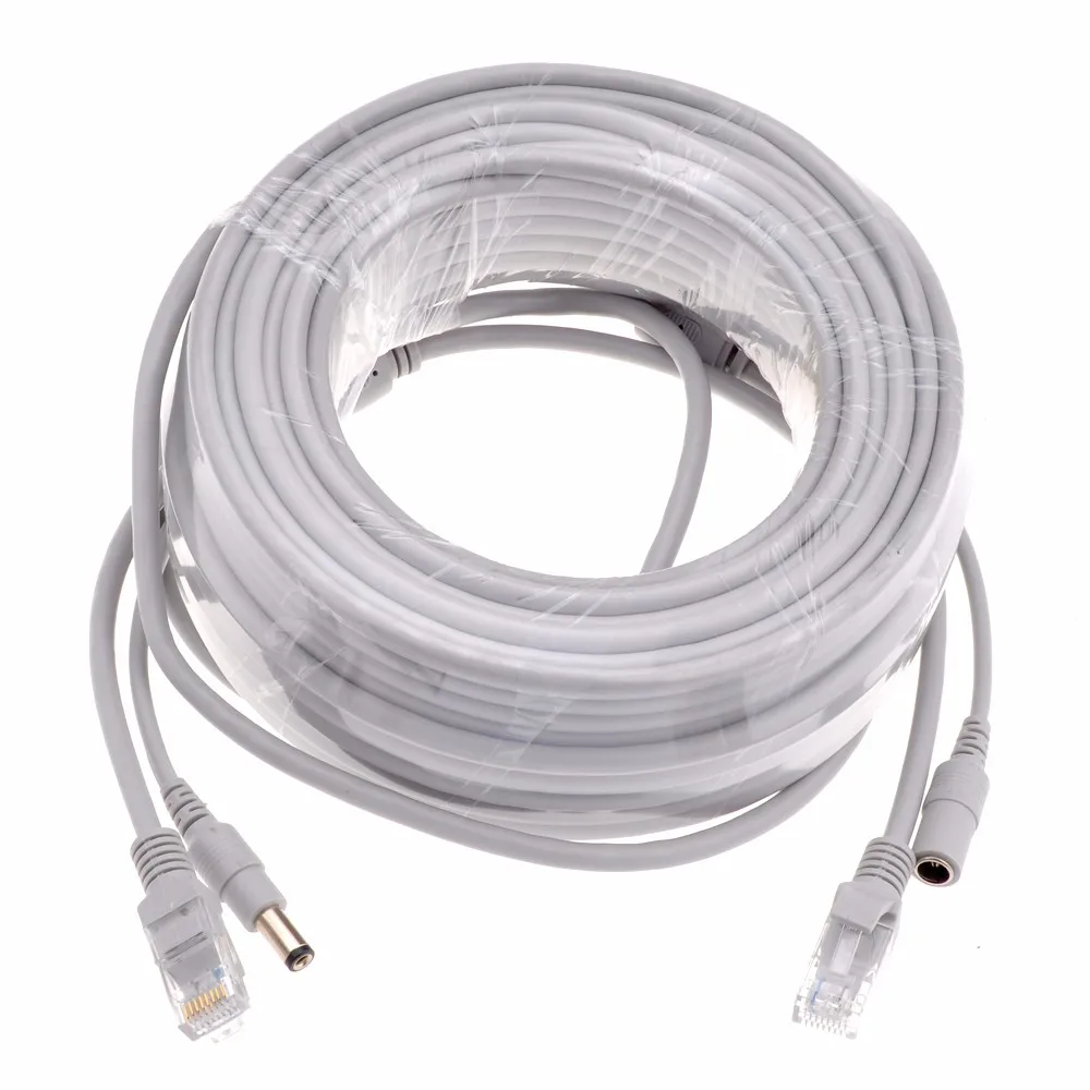 20 м CCTV сетевой кабель RJ45 CAT5/CAT 5e + DC Мощность расширение видеонаблюдения сети Ethernet