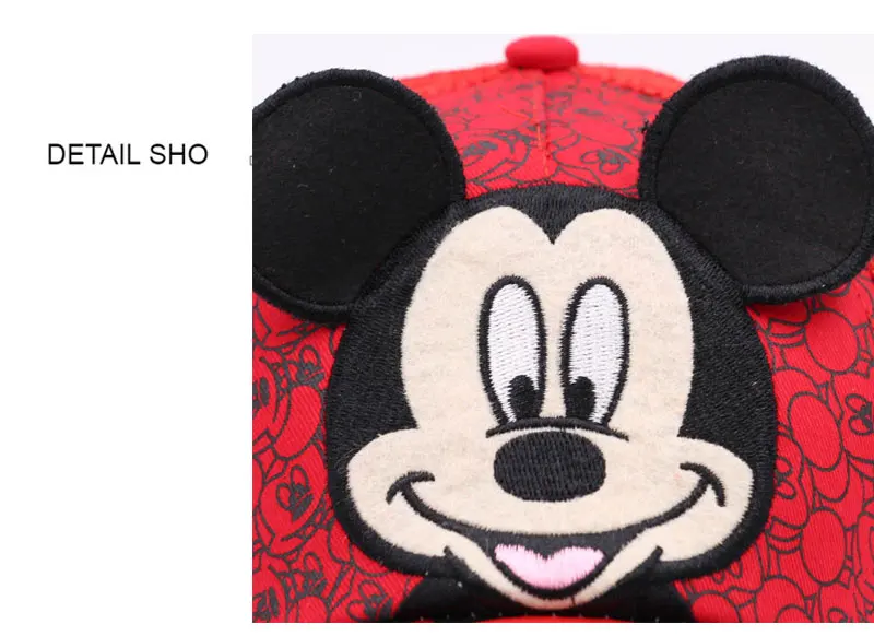 Новая детская сетчатая Кепка с рисунком Микки Мауса, хлопковая детская бейсболка с вышивкой для мальчиков и девочек, летняя кепка в стиле хип-хоп