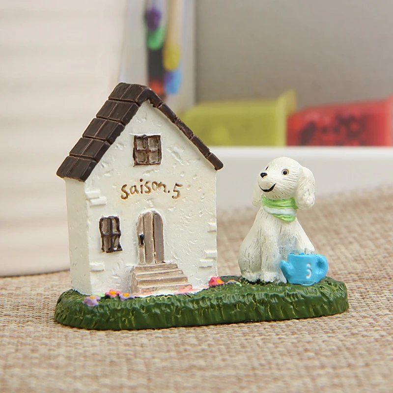 Фото Японские игрушки, домик для щенков Zakka, модель домика для собак Kawai 5,7 см, украшения для сада, Декор, детская игрушка, домашний декор №3