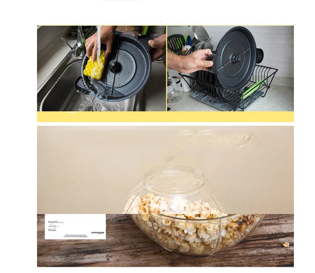 Электрический попкорн машина DIY пищевой комбайн детская Снэк грэме черный Поппер