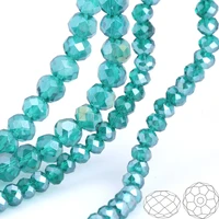olingart 346810mm round glass beads rondelle austria faceted crystal peacock blue ab color loose bead diy jewelry making