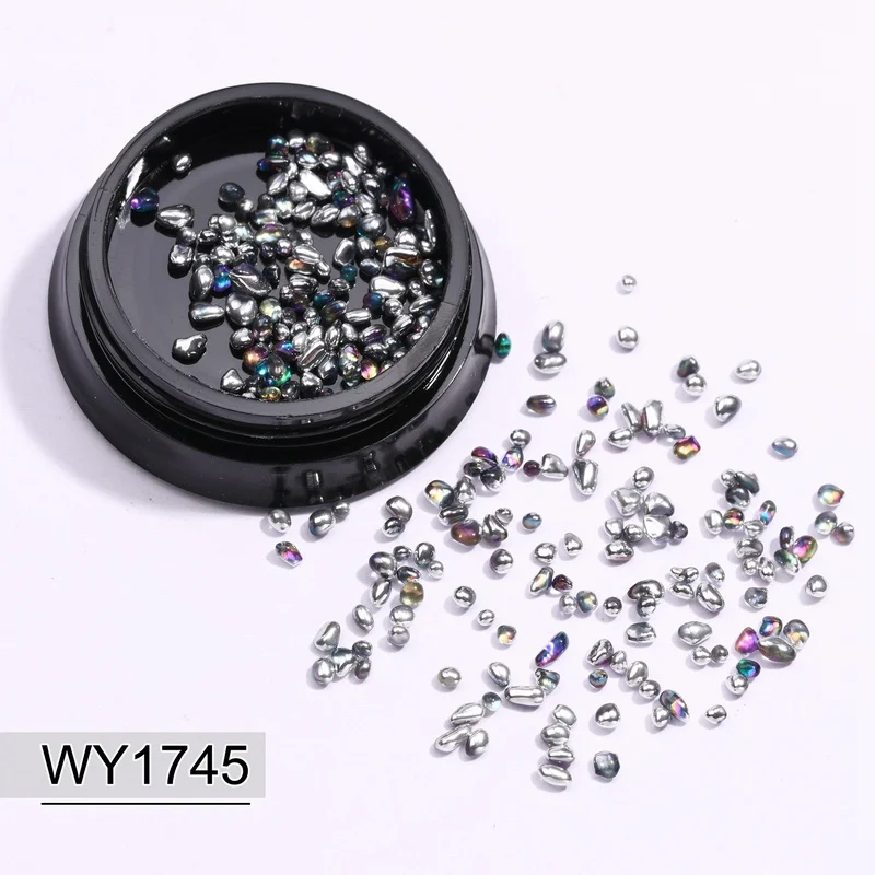 WY1745 Крошечные Стразы в стиле разбитого стекла для ногтей аксессуары красочные стеклянные хрустальные бусины икры смешанный дизайн украшения ногтей маникюр DIY - Цвет: WY1745