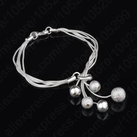 trendy 925 sterling silver snake chain bead braceletsbangles wholesale jewelrys free shipping
