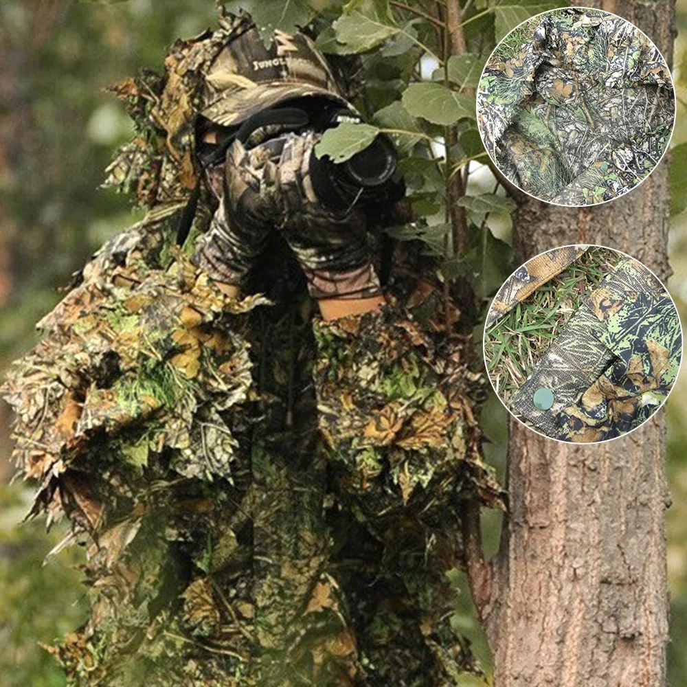 Лесной камуфляж Ghillie костюм камуфляжная одежда охотничий Олень Охотничий 3D лист игра