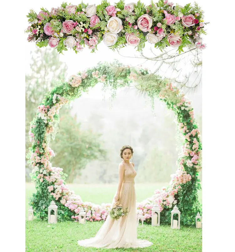 

4M x 26cm artificial flower strip Wedding Pavillion Flowers strips flower backdrop Wedding Decoration