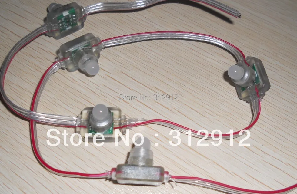 50 шт. DC5V WS2811 Светодиодный пиксельный узел с прозрачным проводом Размер: l26мм * w18мм
