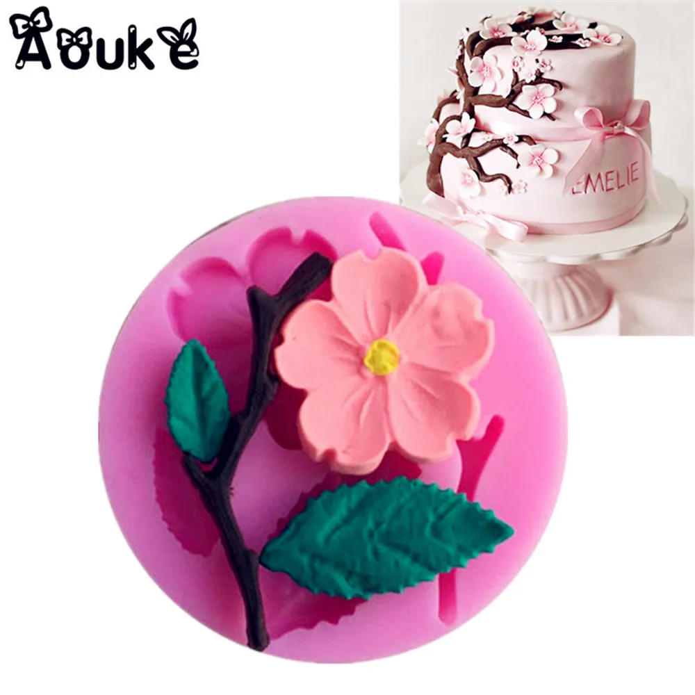 Декоративная силиконовая форма для торта в форме персиковых веток|baking tools|cake