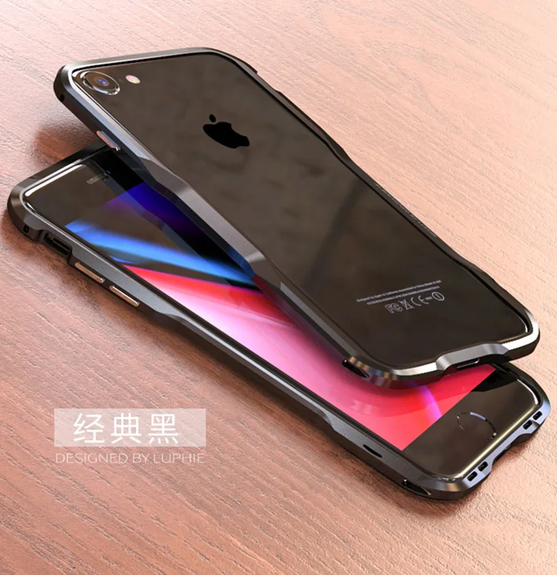 Luphie металлический бампер для iphone 8 чехол Роскошный ультра тонкий алюминиевый каркас противоударный чехол для телефона s для iphone 8 Plus чехол