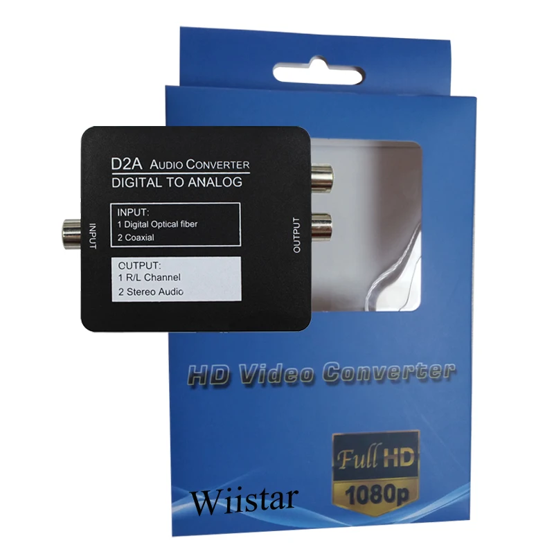 

5PCS Optical Coaxial Toslink Digital to Analog Audio Converter Adapter RCA L/R 3.5mm and D2A Audio converter