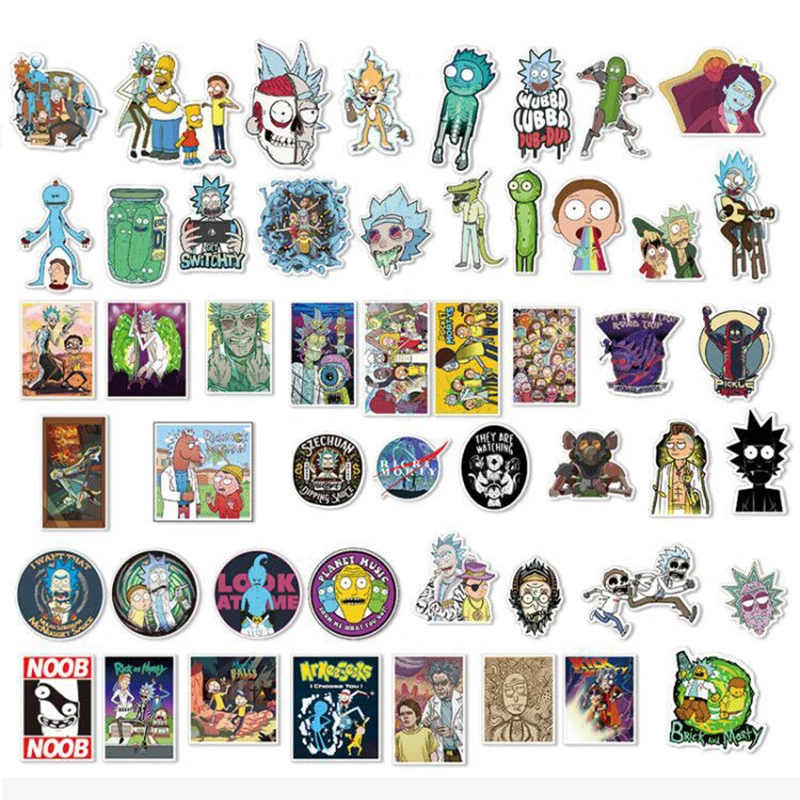 100 шт./компл. Drama Pickle Rick And Morty наклейка s для сноуборда ноутбука багаж автомобильный