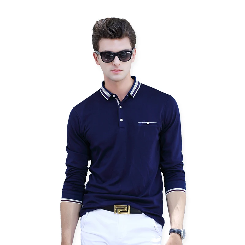 Airgracias бренд Поло S Mens Solid Цвет поло Рубашки для мальчиков хлопок длинный рукав Camisas Поло стенд воротник мужской Поло рубашка 3XL 8889