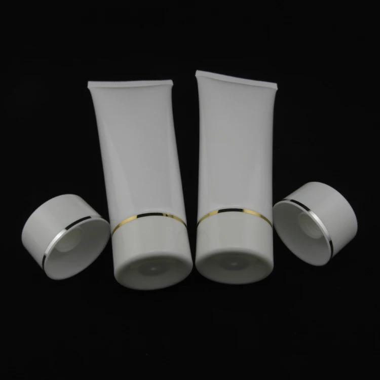 

50pcs 100ml White PE plastic Empty bottles / hand cream facial cleanser tube packaged / cosmetics tube screw cap