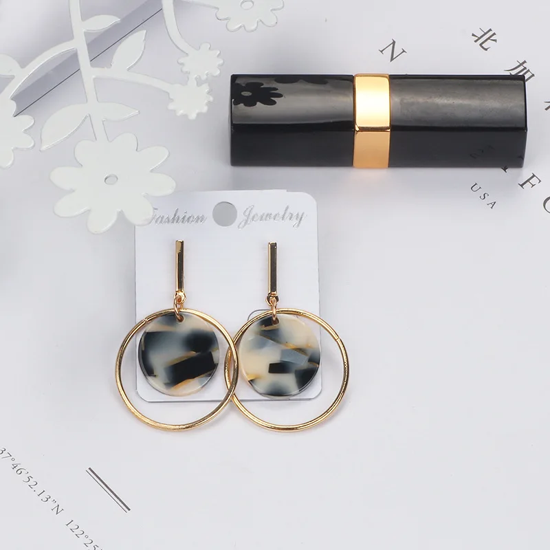 

HEBEHERA New Bohemian Trend Pattern Earrings Women Round Square Long Earring Bohemian Fashion Female Jewelry 2019