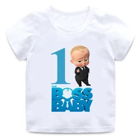 2021 summer kids t shirts baby boy boss t shirt clothes short sleeve birthday boy outfit 1st party funny children girl tee tops